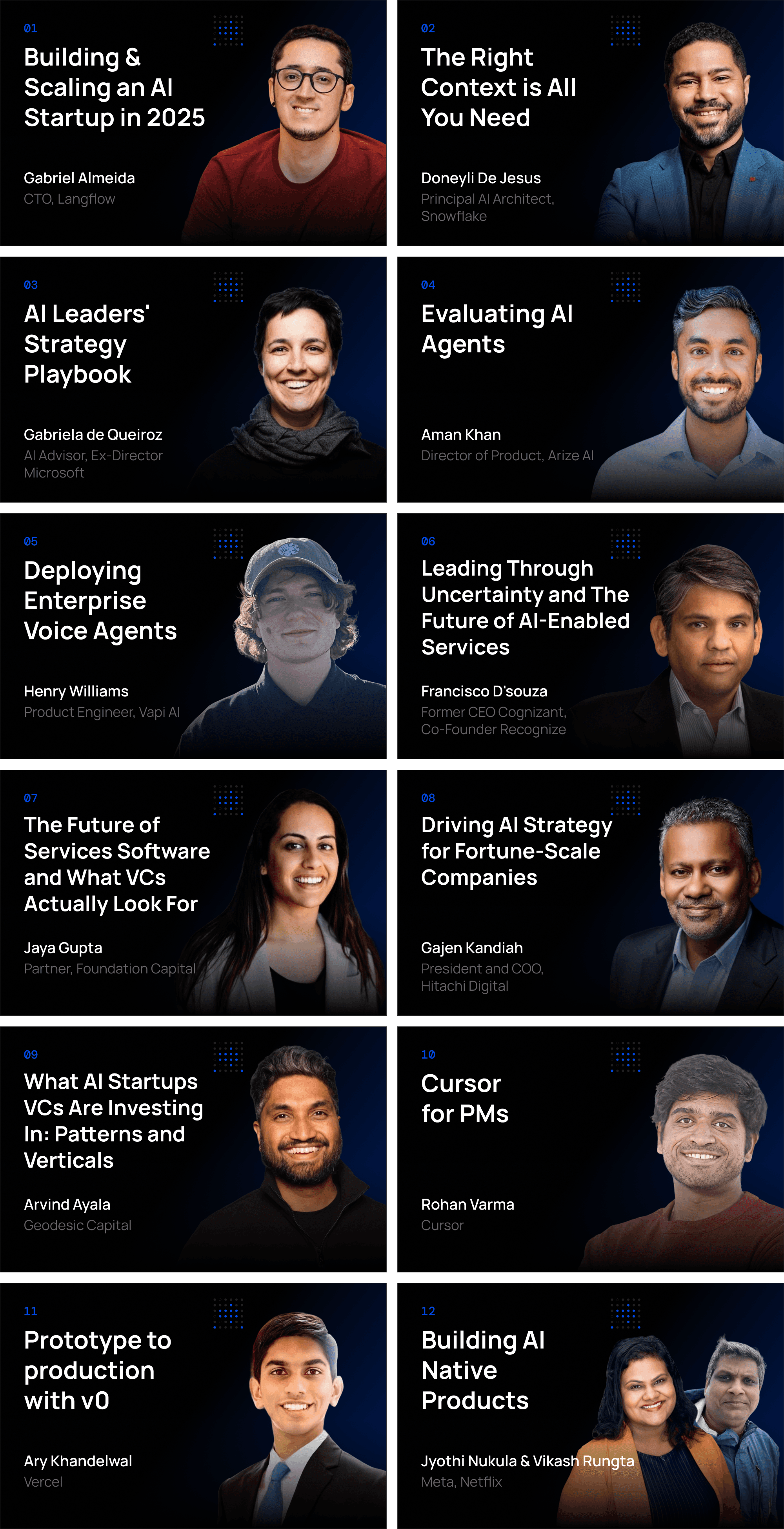 Chai and AI past sessions with guest speakers. Session summaries are linked below.