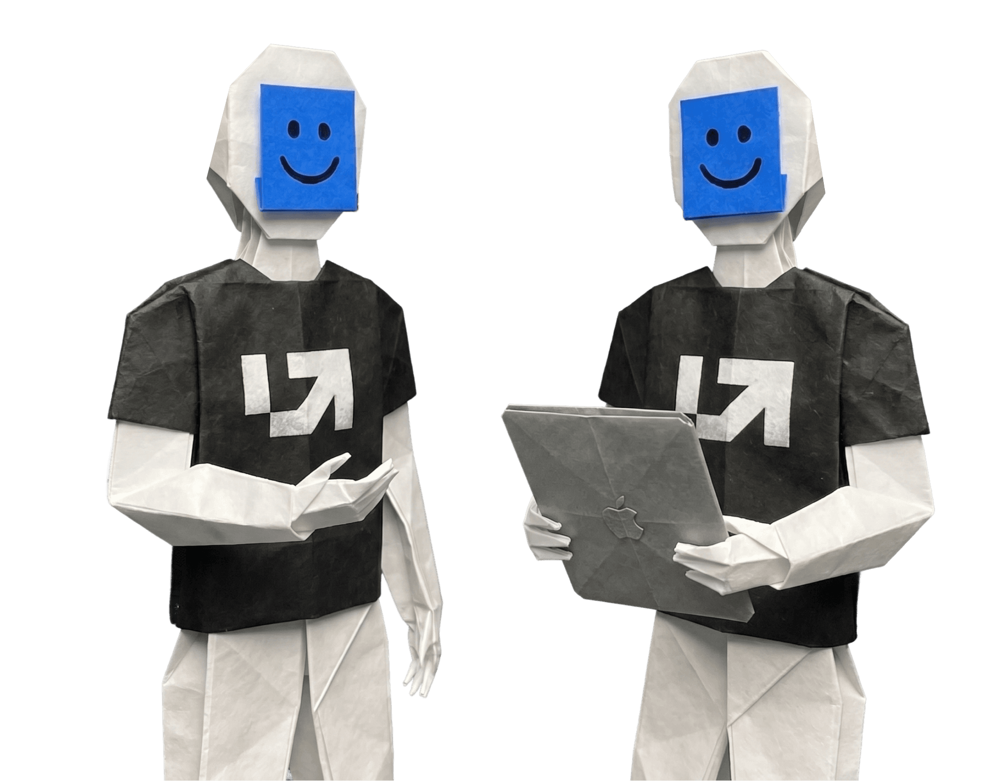 Two AI builders with a laptop